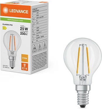 Llambë LED OSRAM Classic P P25, E14, 1.8W (25W ekuivalente), 250 lm, 2700K, e bardhë e ngrohtë