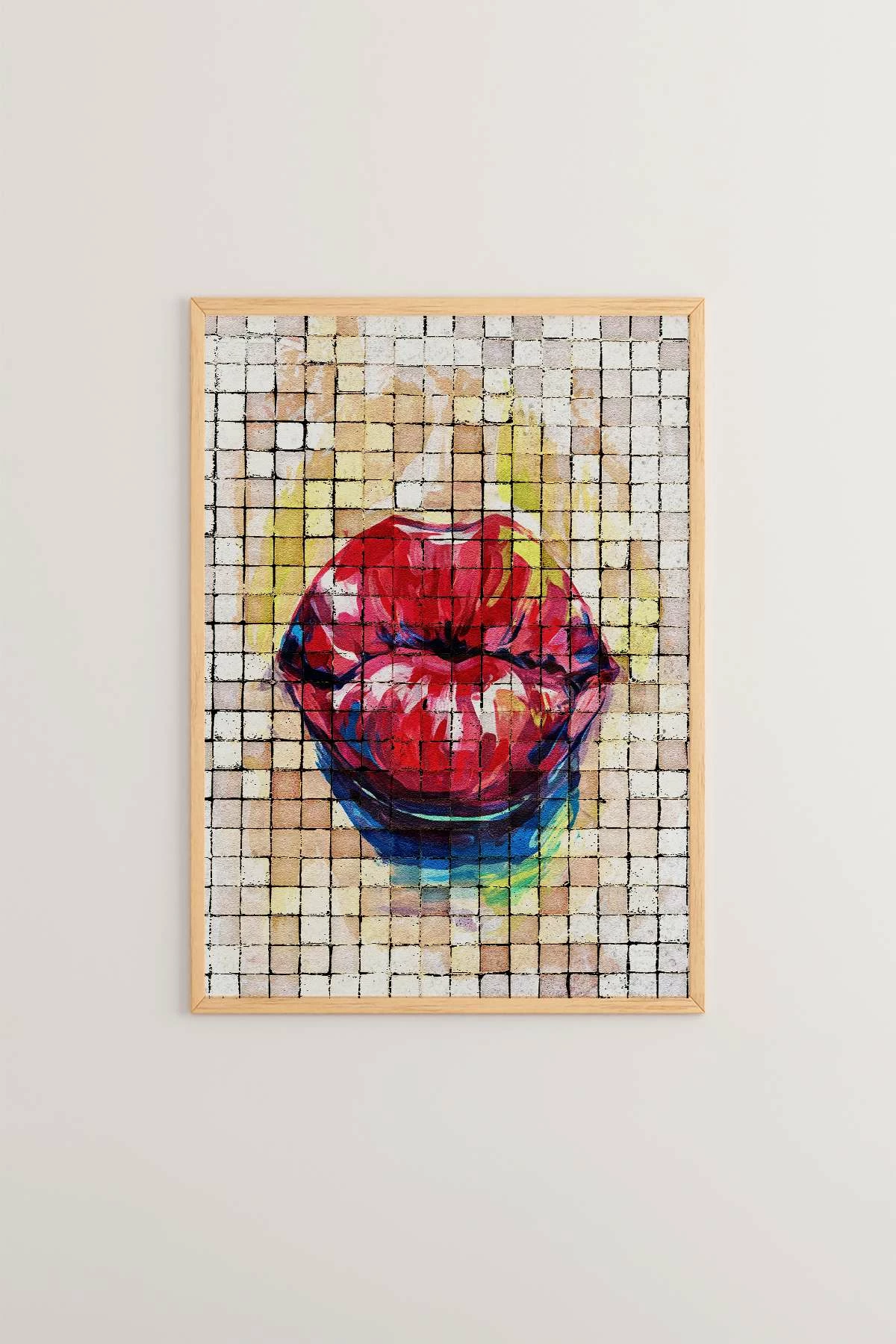 Pikturë dekorative me kornizë, Wallity Popmosaic15, shumëngjyrëshe, 33x48cm