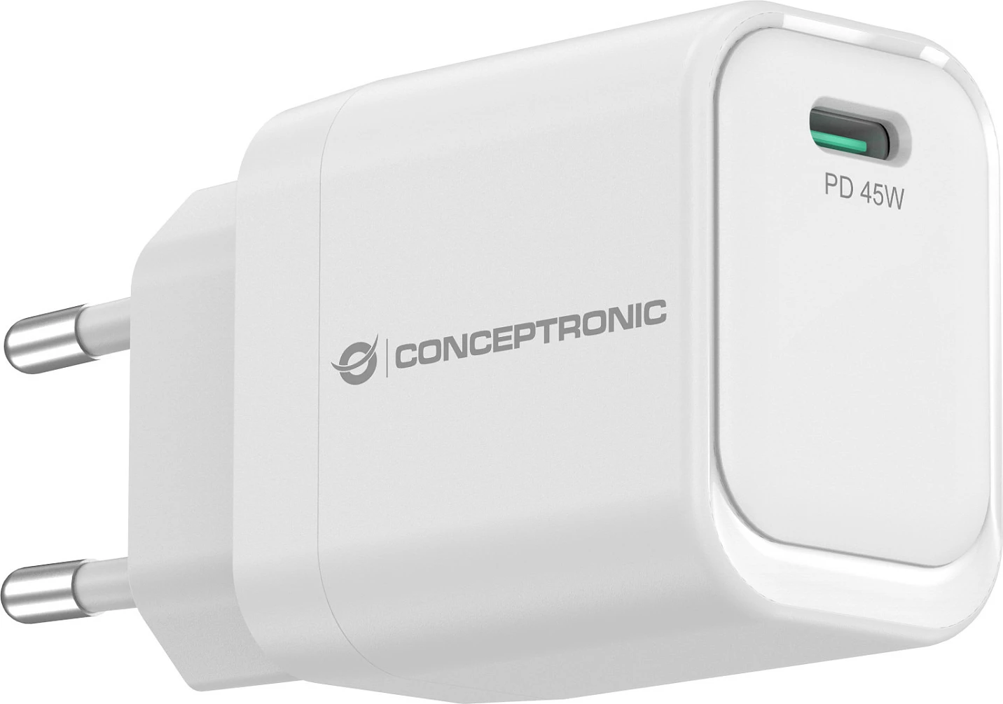 Karikues Conceptronic 1-Port GaN USB-C 45W PD 3.0/PPS, i bardhë