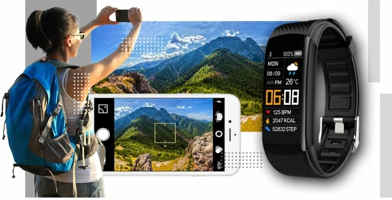 Smartwatch Giewont unisex, zi e bardhë