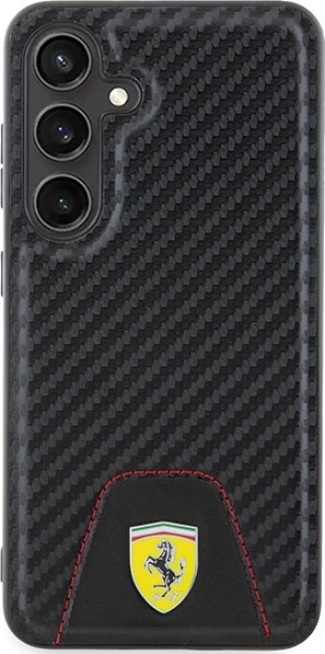 Mbështjellës Ferrari Carbon Stitched Bottom për Samsung Galaxy S24, i zi