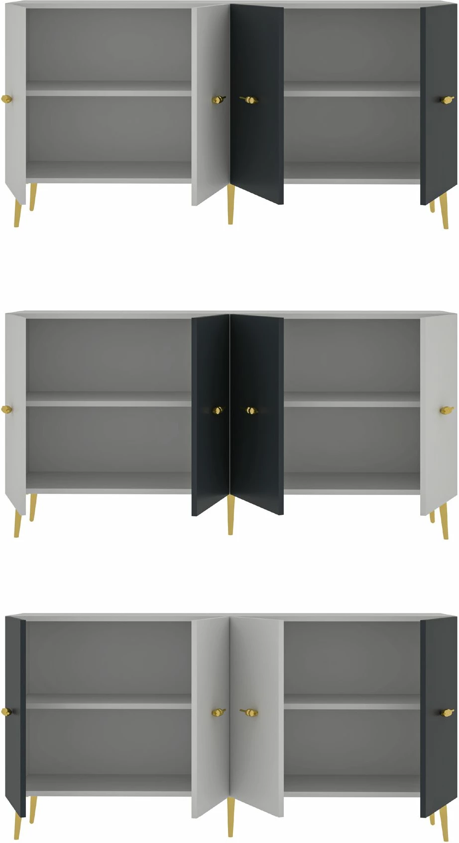 Konsol Skye Decor, Loop KB150, e bardhë, antracit