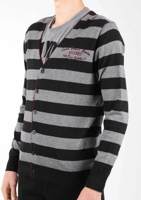 Xhemper për meshkuj Guess, me vija të zeza e gri