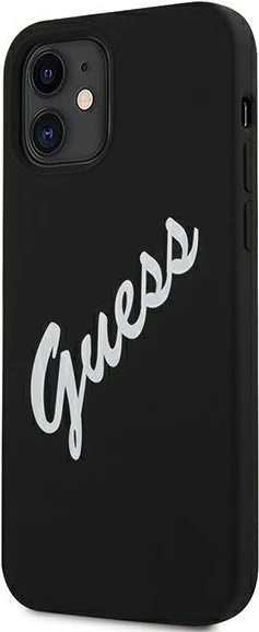 Mbështjellës Guess GUHCP12SLSVSBW për iPhone 12 mini 5.4", silikon, zi/bardhë