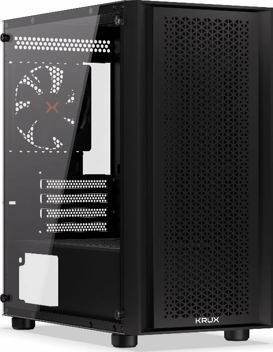 Kasë Krux Scor KRXD002 Cube Tower microATX/Mini-ITX me xham të kalitur, e zezë