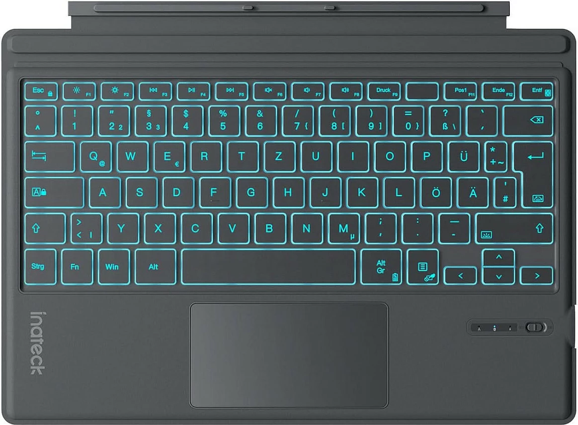Tastierë Inateck për Surface Go 1-4, QWERTZ, me touchpad, gri