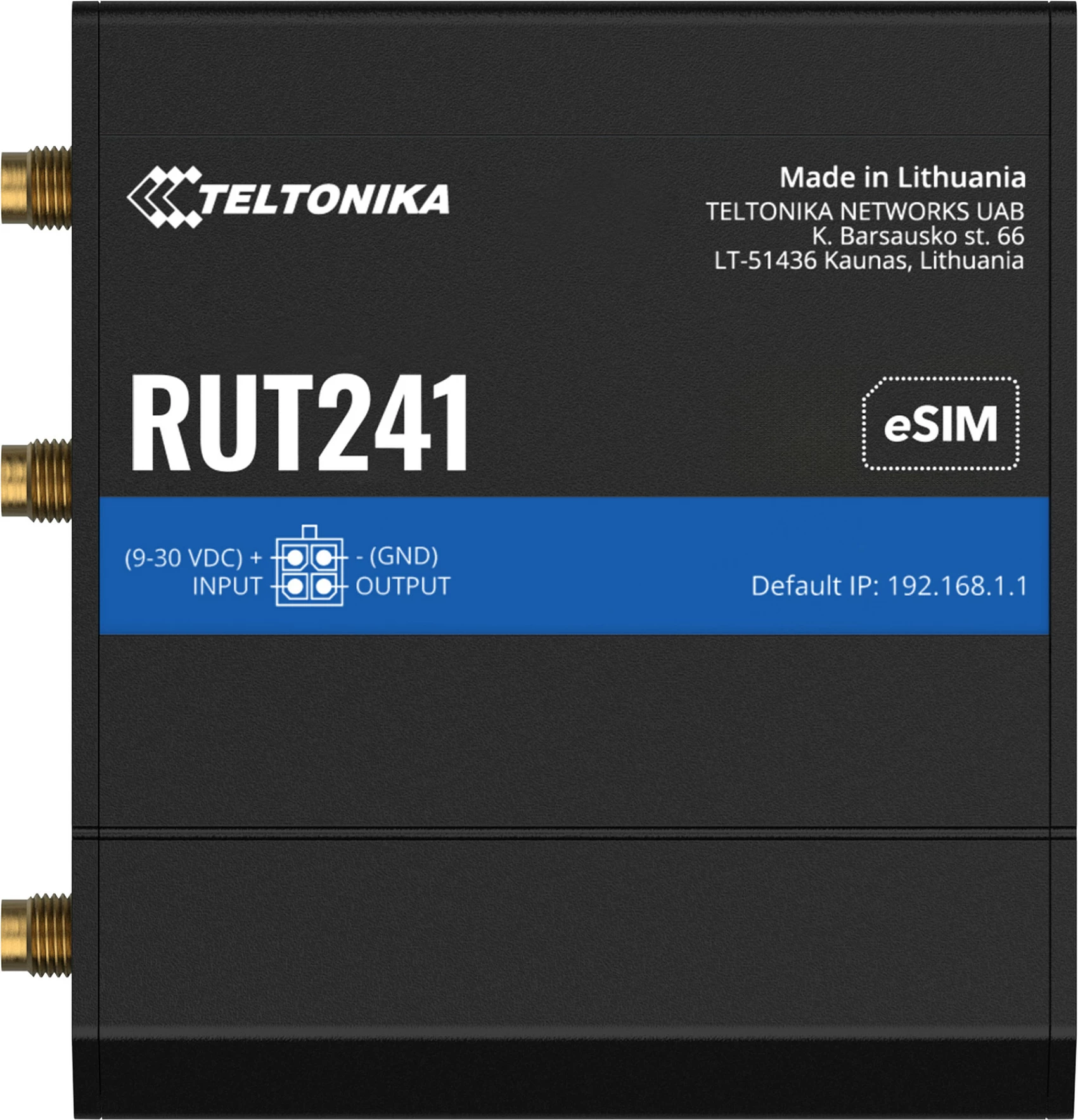 Router industrial 4G LTE Teltonika RUT241 eSIM, Wi‑Fi 4, 2x RJ45 100Mb/s, i zi