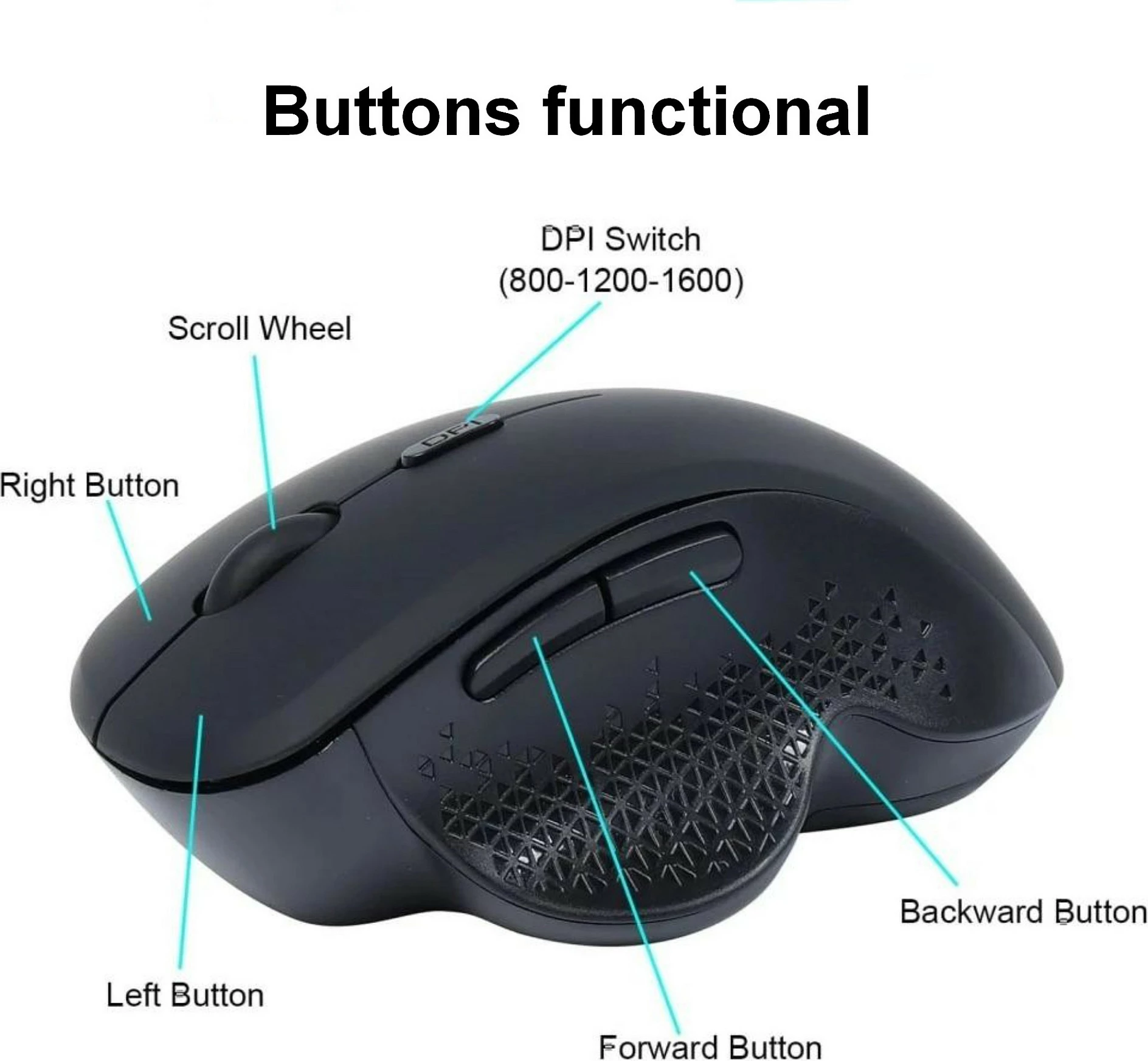 Maus wireless EQUIP Komfortmaus Dual Mode, 6 butona, 1600 DPI, i zi