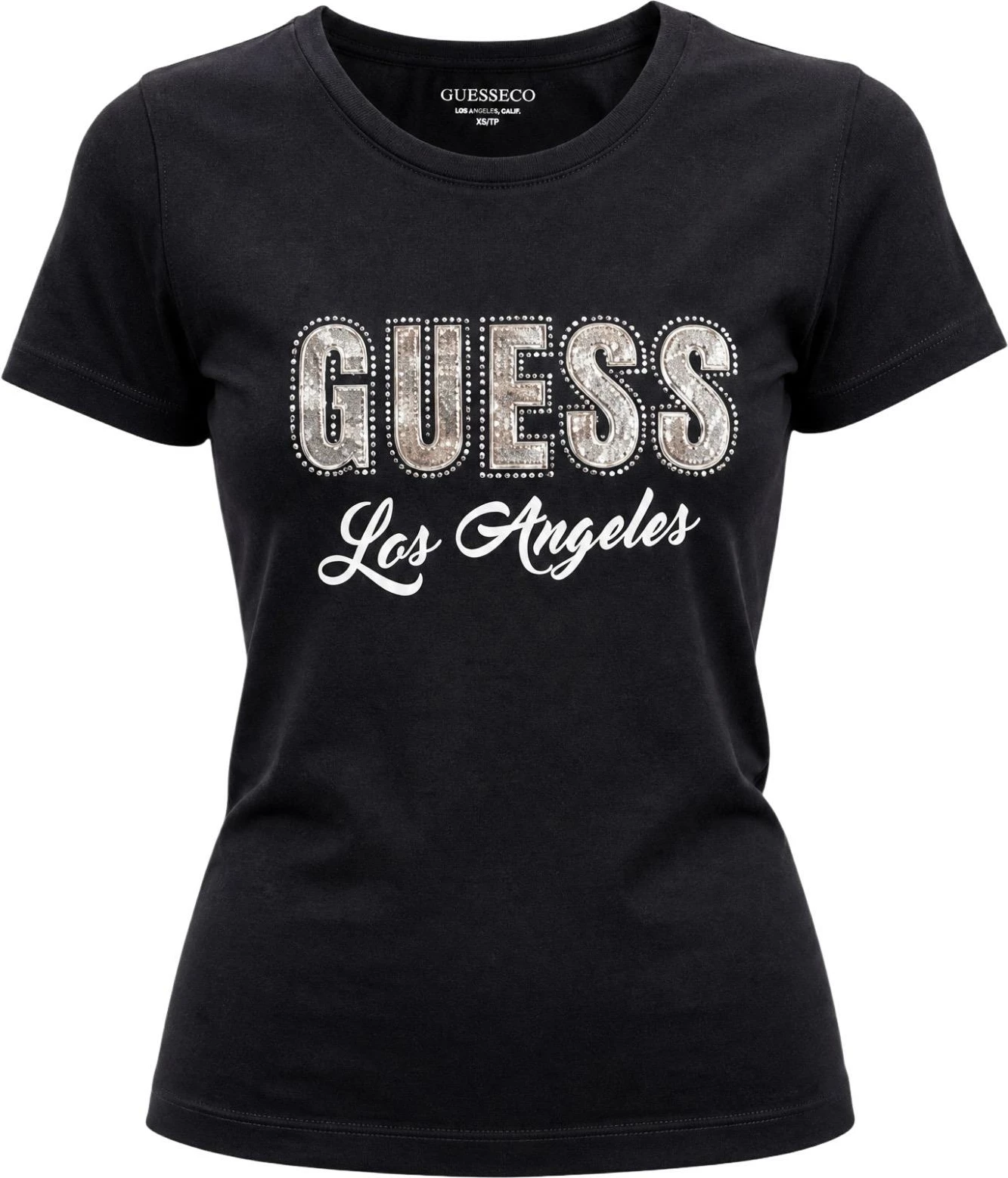 Maicë për femra Guess SS CN Snake Script R W6YI30 K4349, e zezë [Madhësia: L]