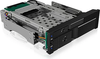 Kafaz hot-swap ICY BOX IB-173SSK, 5.25", për 1x 2.5" + 1x 3.5" HDD/SSD, SATA/SAS 6Gb/s, i zi