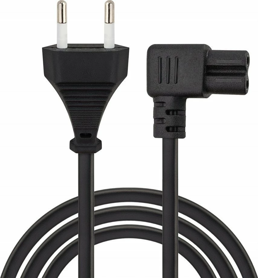 Kabllo rryme Savio CL-186, 2-pin Type C (Euro) në IEC C7 këndore, 5 m, e zezë