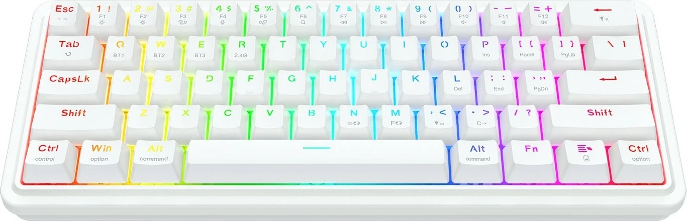 Tastierë mekanike Redragon Draconic V2 K730W-RGB-PRO, 60%, RGB, wireless/wired, e bardhë