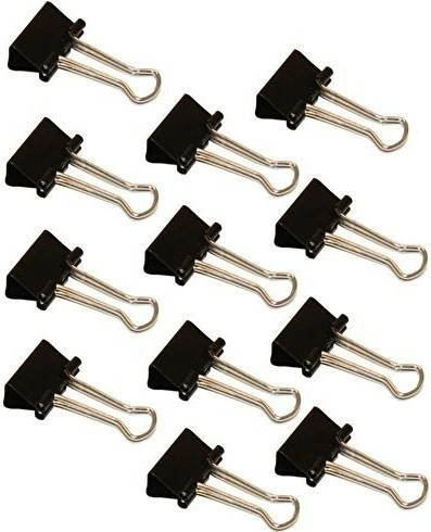 Kapëse letre WEDO foldback 19mm, 12 copë, e zezë