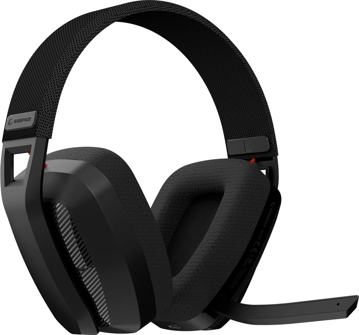 Kufje gaming Rampage BLITZ, wireless, Bluetooth 5.3, me mikrofon, të zeza