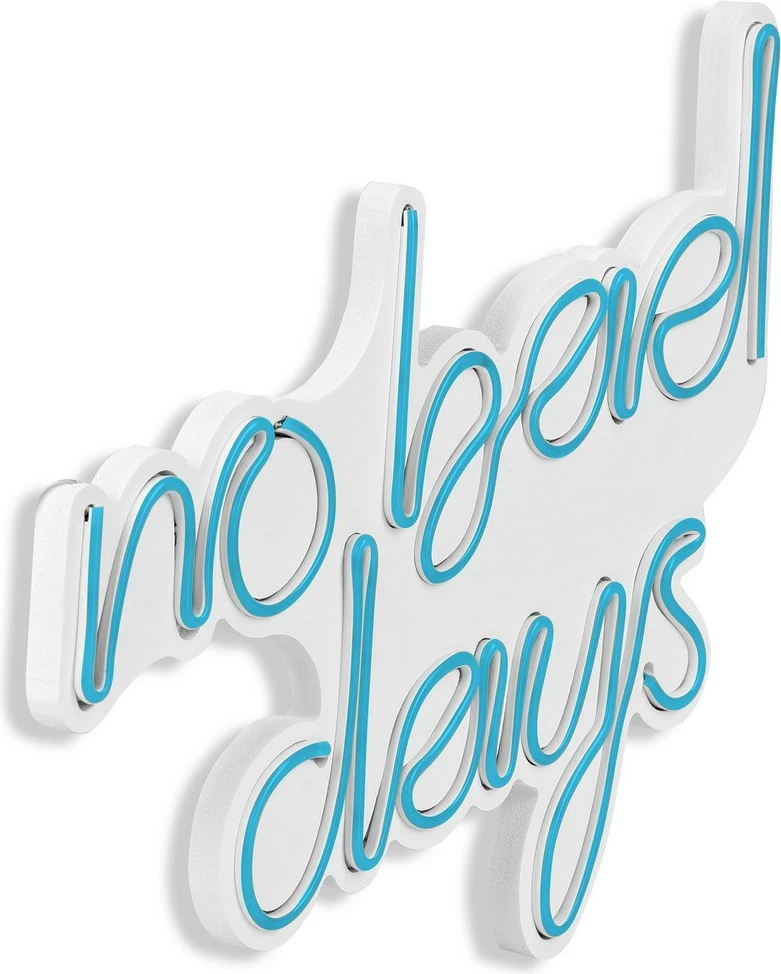 Dekor dritash LED plastike, 'No Bad Days', ngjyrë kaltër