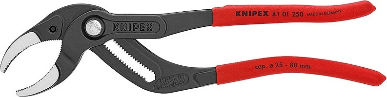 Pincerë Knipex 81 01 250, për sifon e lidhës, dorezë e kuqe