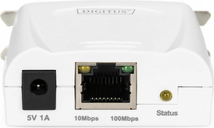 Server printimi Digitus DN-13001-1, 1 portë, 1xLPT, 1xRJ-45, i bardhë