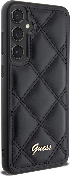 Mbështjellës Guess Quilted Metal Logo për Samsung Galaxy S23 FE, i zi