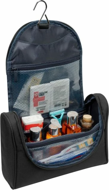 çantë tualeti udhëtimi Rivacase ECO 8407, 4L, RPET, me grep varës, 270x90x190mm, e zezë