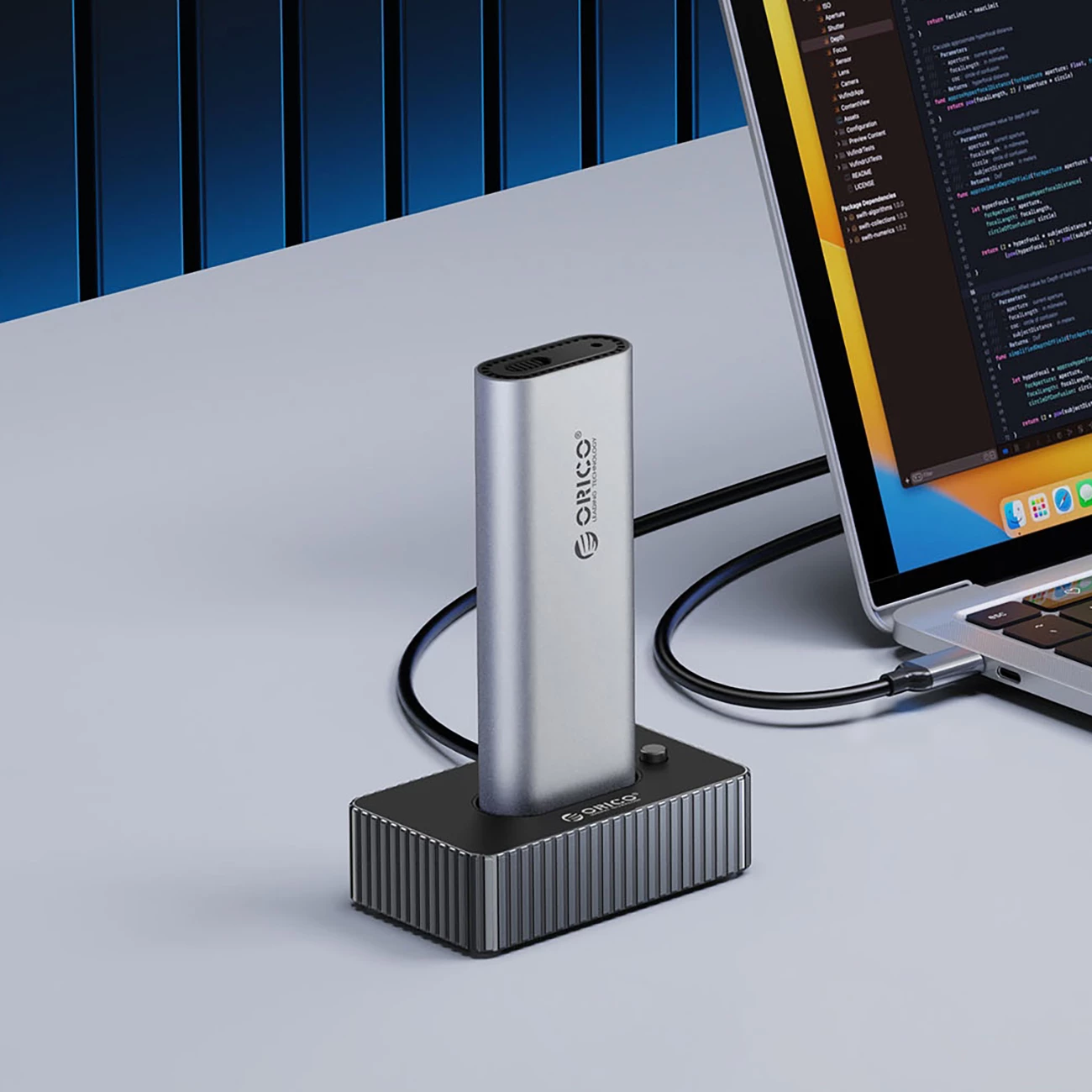 Docking station Orico IT18C3 për SSD M.2 NVMe/SATA, 8TB, USB-C, Gri