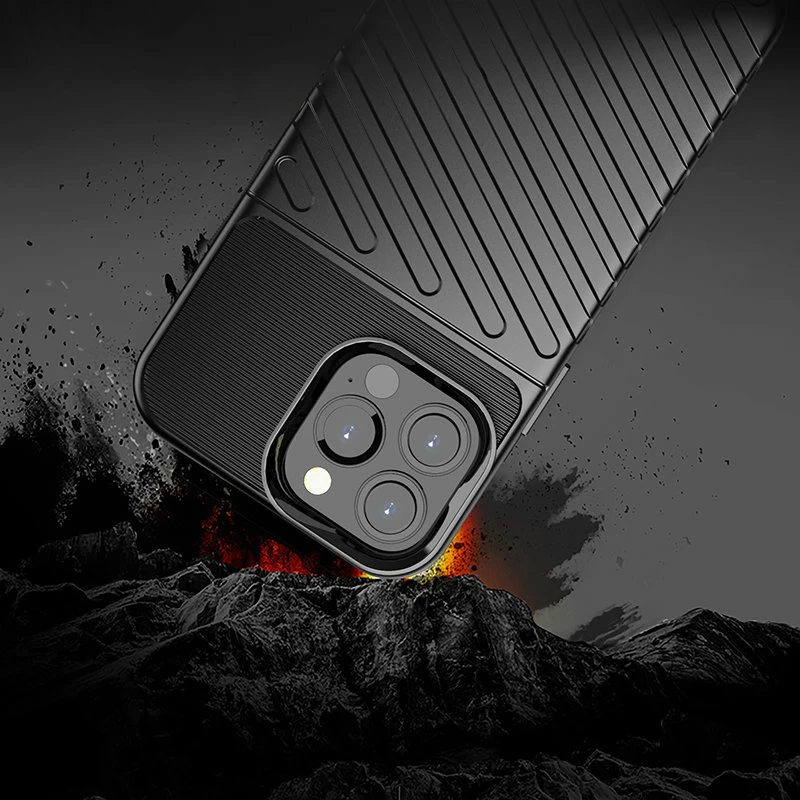 Mbështjellës Hurtel Thunder Case për iPhone 13 Pro Max, TPU, Blu