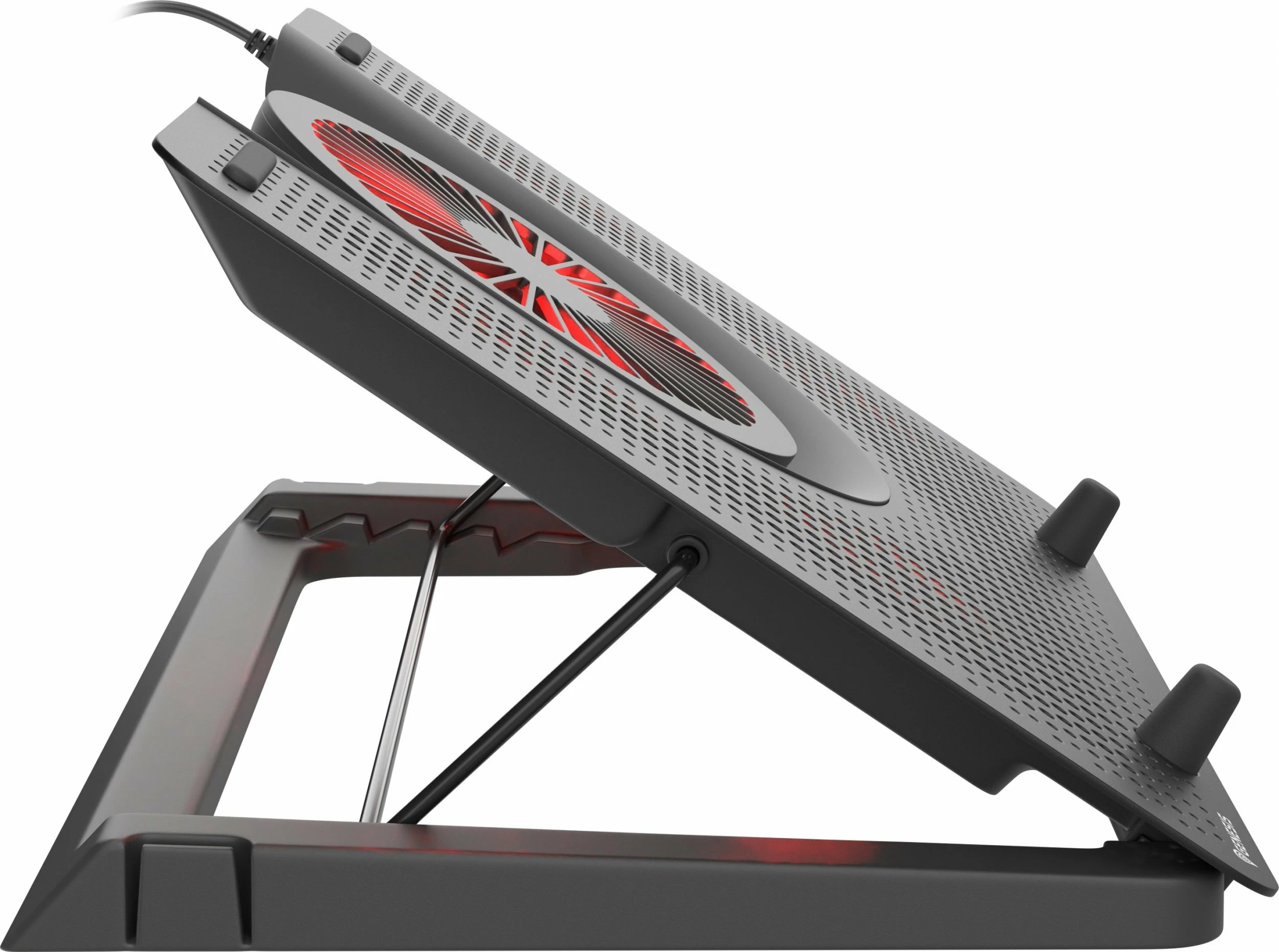Mbajtëse ftohëse për laptop Genesis Oxide 550 NHG-1411, deri 17.3\", 5 ventilatorë, LED, USB 2.0 hub, e zezë