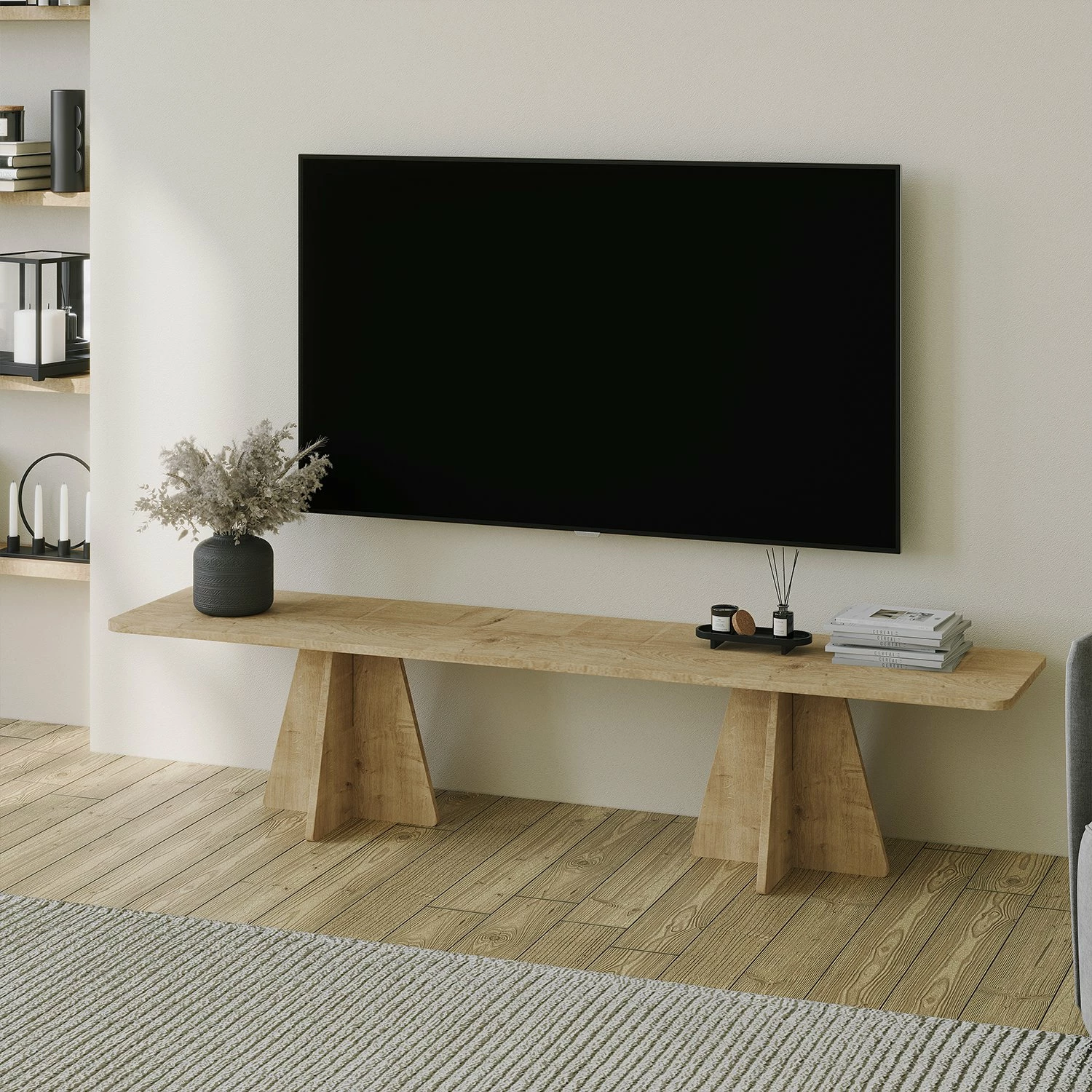Komodë TV Hanah Home, ngjyrë lis safir
