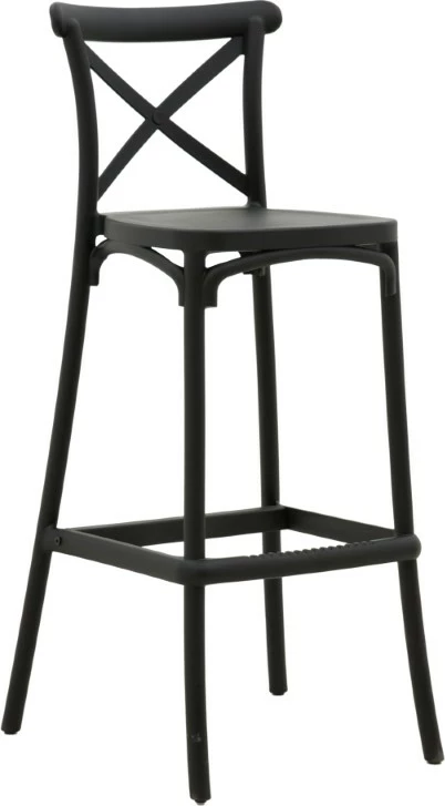 Karrige për bar Crossie pp e zezë 44x44x113cm