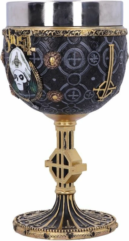 Kelih koleksionues NEMESIS NOW Ghost Meliora, resinë me insert çelik inox, i pikturuar me dorë, gold