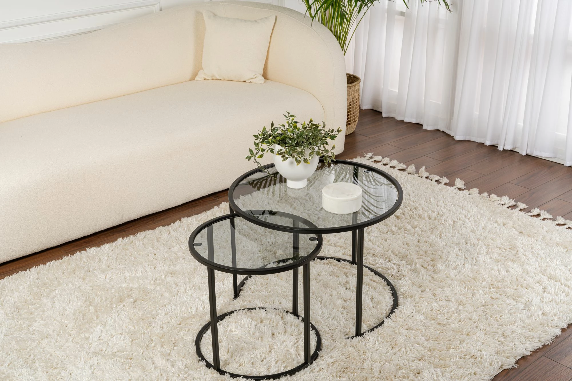 Set tavolinash kafeje Nordure, Aurum, 60, 42, e zezë, gri
