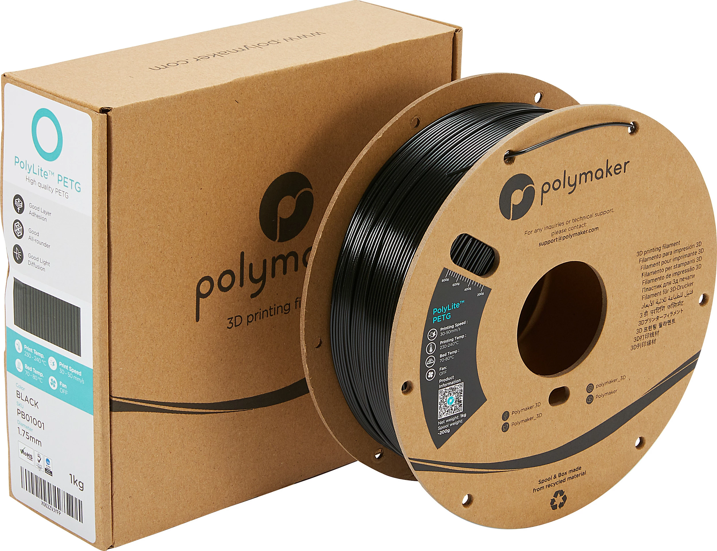 Filament PETG Polymaker PolyLite, 1.75mm, 3kg, i zi