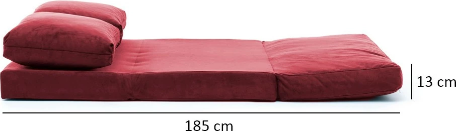 Divan-krevat 2 vende, Atelier del Sofa, Taida, ngjyrë e kuqe e errët