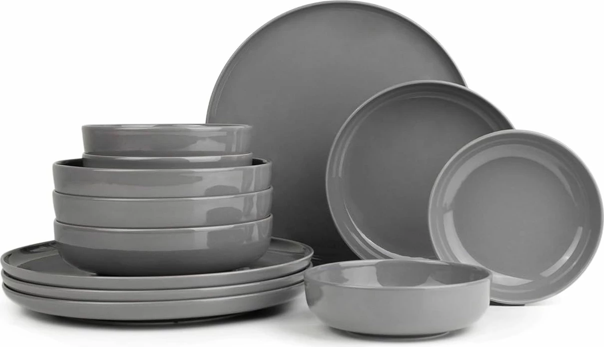 Set enësh për drekë (12 copë), Hermia, MOD12Y1A740800, ngjyrë antracit
