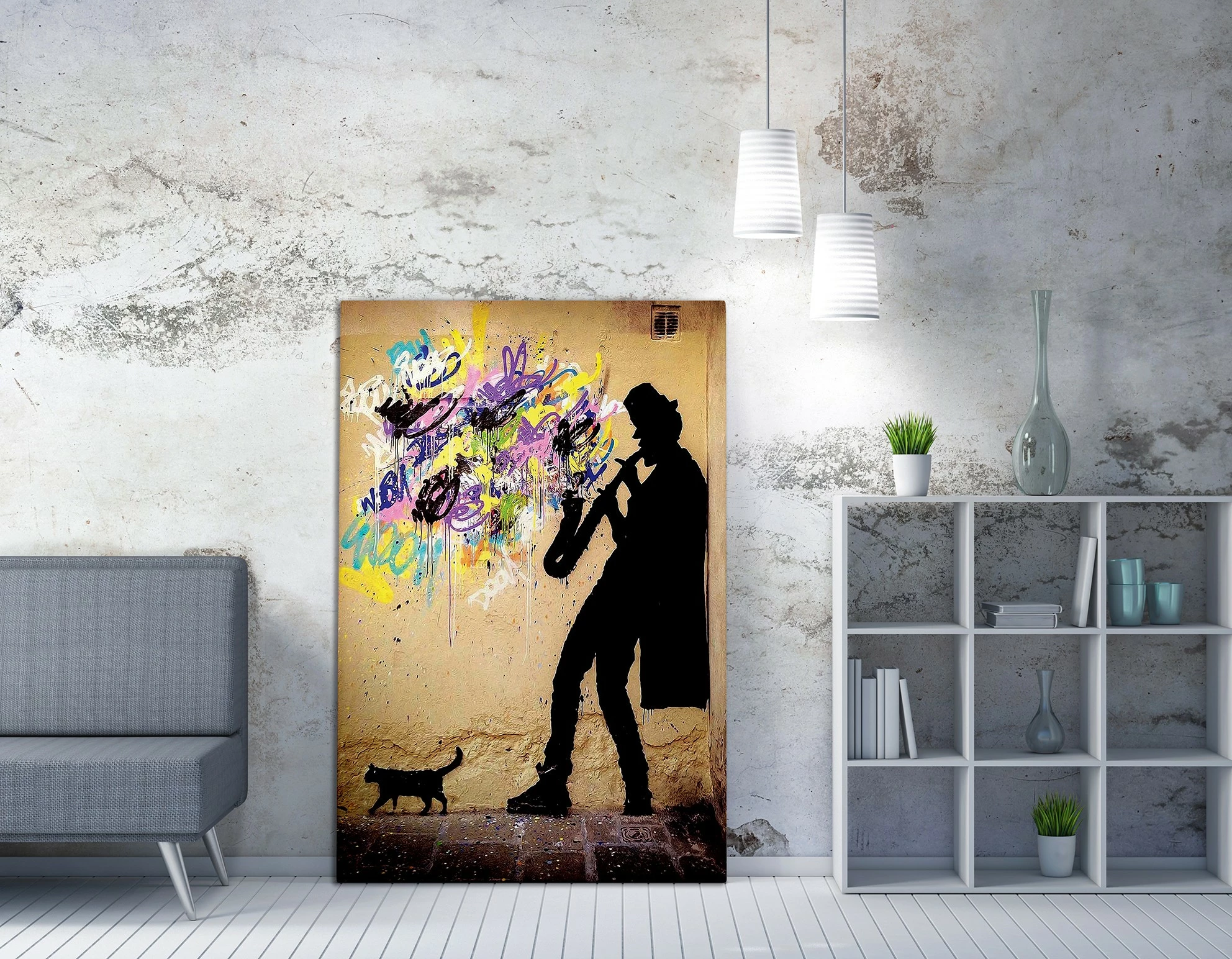Pikturë dekorative në kanavacë, Banksy, shumëngjyrëshe, WY40, 50x70cm