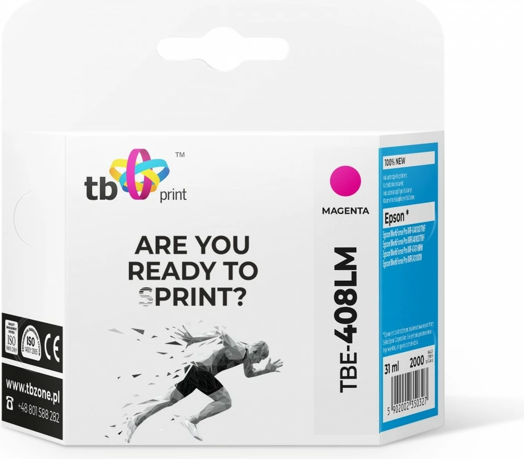 Kasetë boje, TB Print, TBE-408LM, zëvendësuese për Epson T09K3 C13T09K34010, 31 ml 2000 fq., me chip, magenta