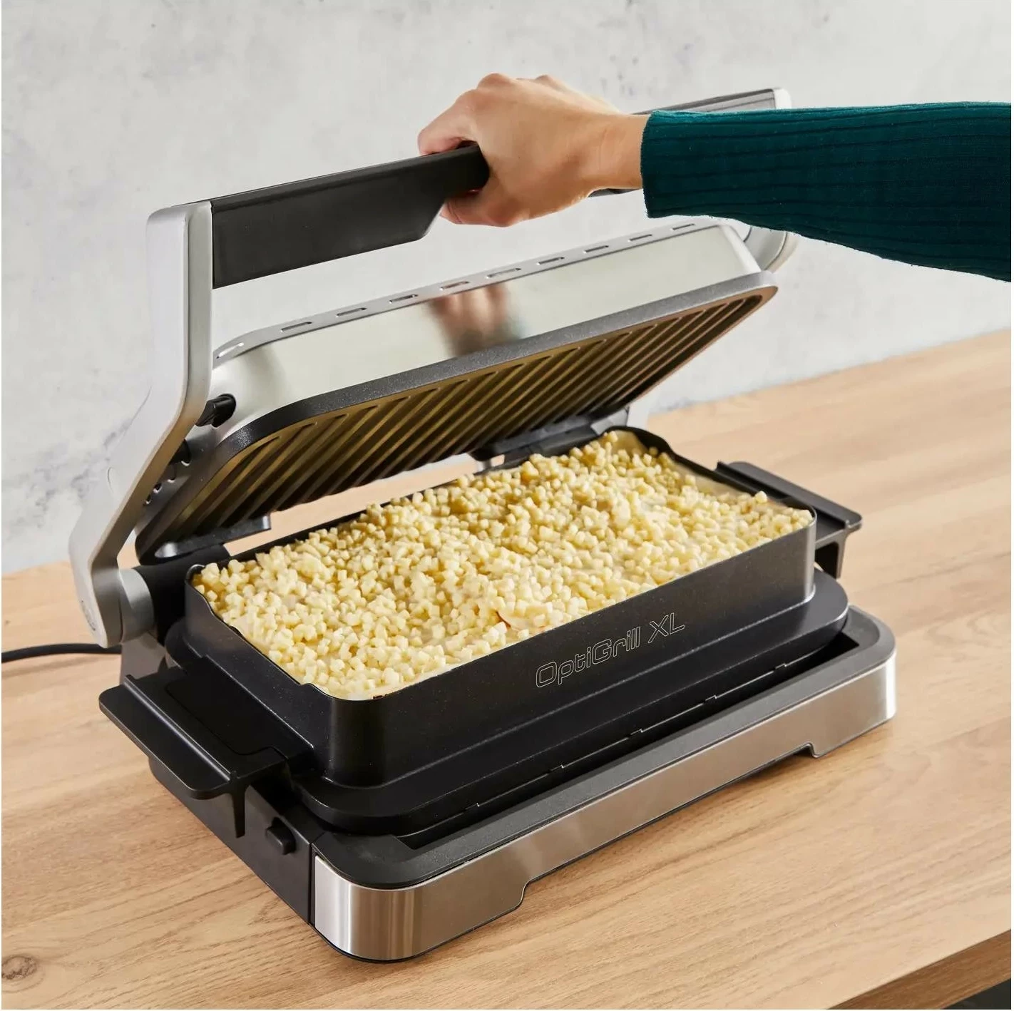 Grill tavoline Tefal Optigrill XL GC784D30, 2200W, inox, argjendtë