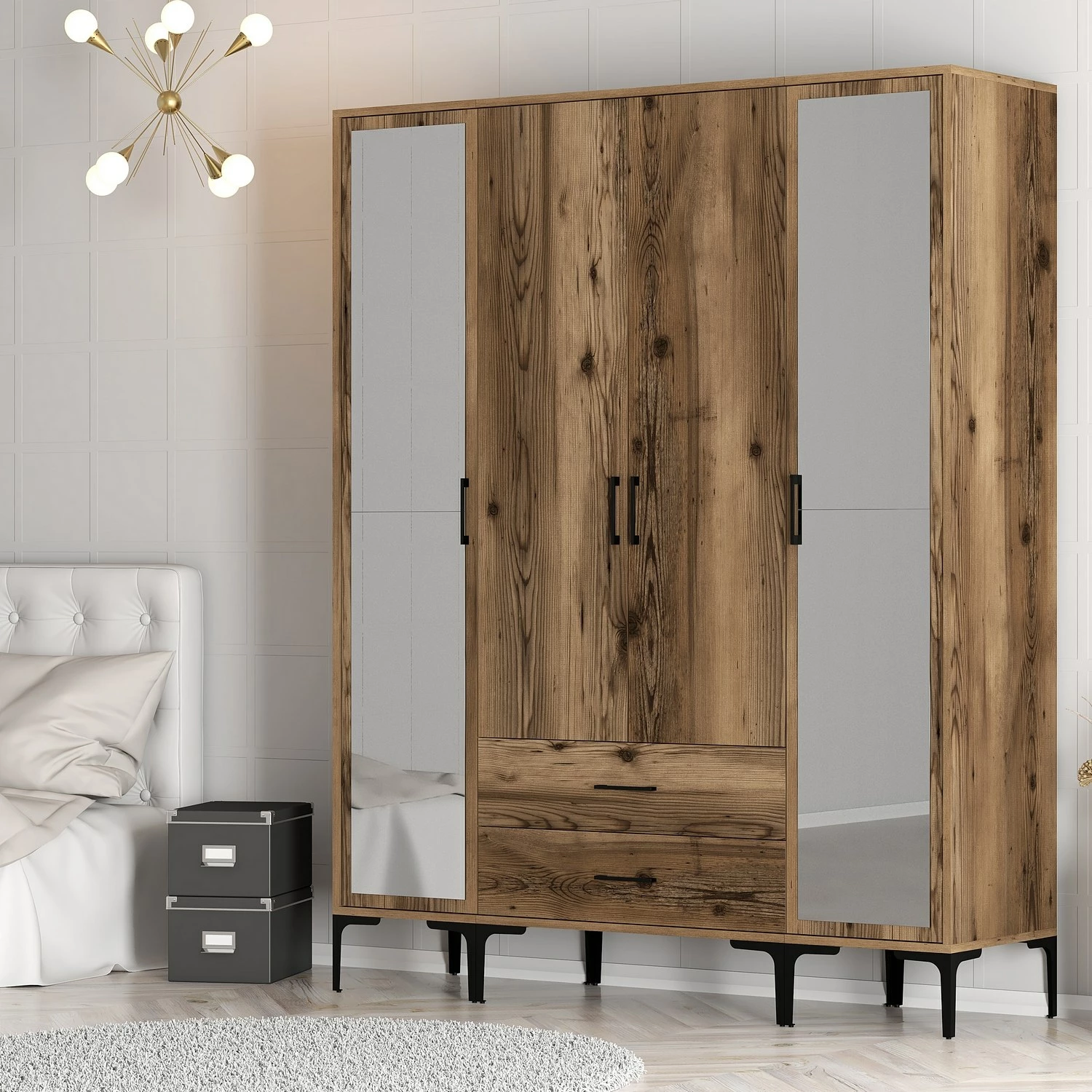 Dollap garderobe, ngjyrë arre, Skye Decor, Kumsal RTR