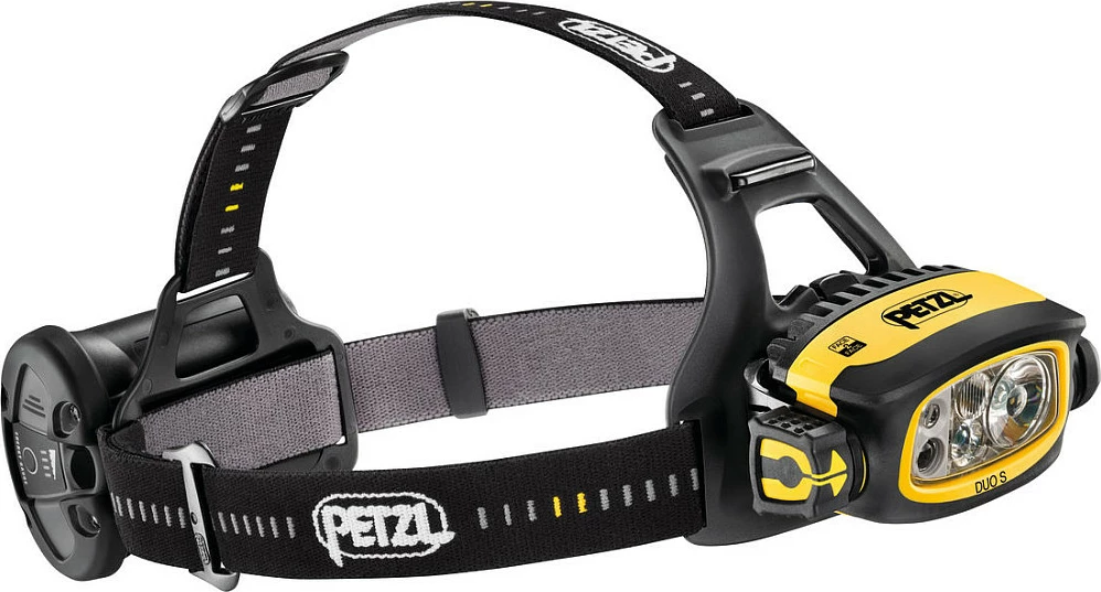Llambë koke Petzl DUO S, 1100 lm, IP67, bateri e rikarikueshme, Zezë/Verdhë