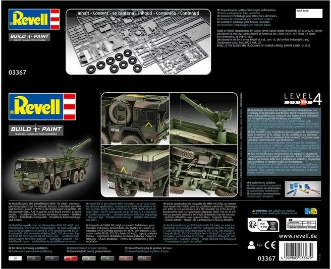 Model plastik kamioni MAN 10T Milgl 8x8 Revell 1:35, 245 pjesë