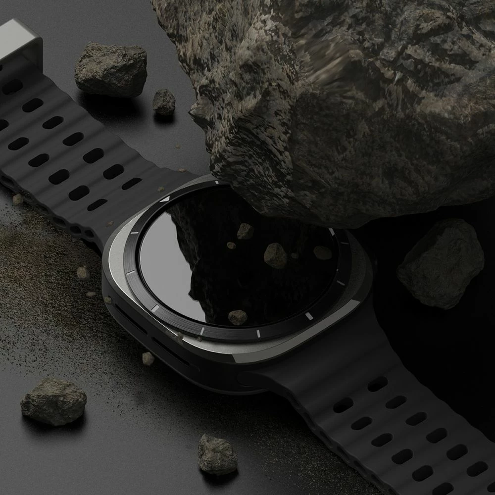 Mbështjellës + xham i temperuar Ringke për Samsung Galaxy Watch Ultra 47mm, Zi, set
