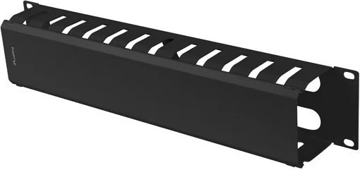 Organizues Kabllash Lanberg për Kasat Rack 19'' 2U me kapak tip A, ngjyrë e zezë