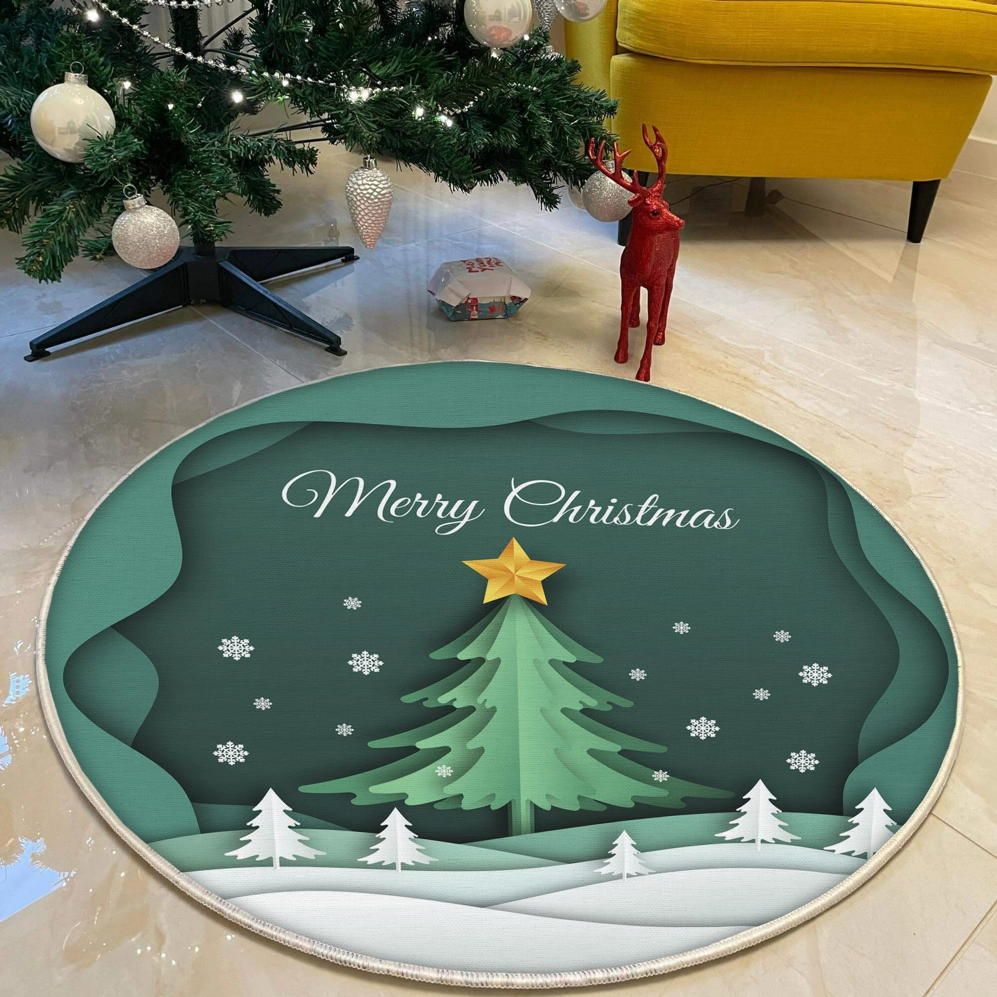 Qilim i rrumbullakët, ngjyrë e gjelbër dhe e bardhë, Conceptum Hypnose, Woopamuk465, 180cm