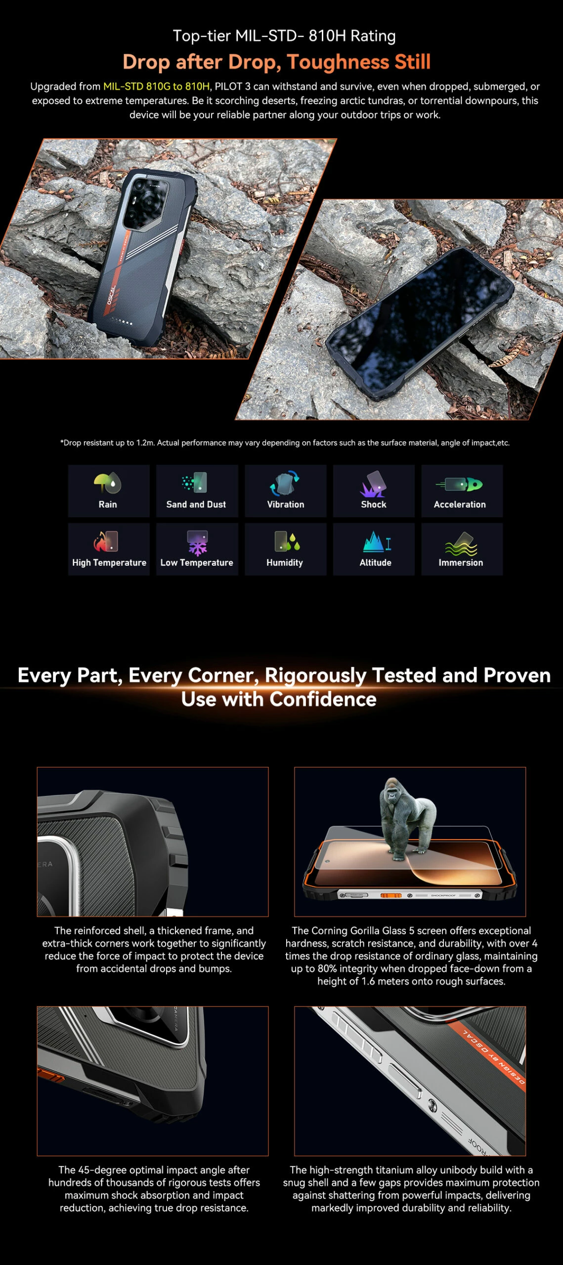 Celular Oscal Pilot 3 12GB/256GB 5G Rugged 7500mAh 6.78\" 120Hz, i zi