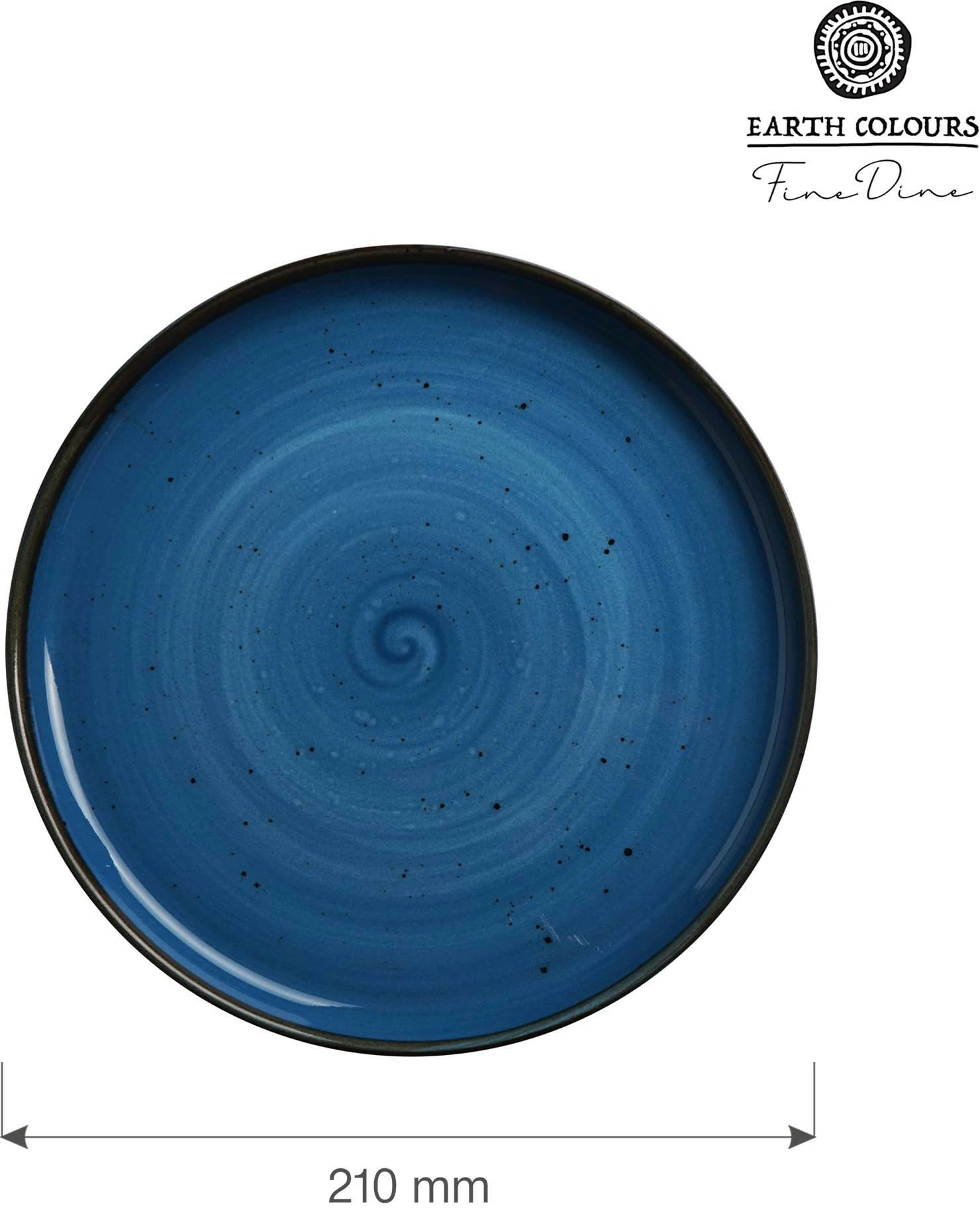 Pjatë me buzë të lartë Fine Dine Iris Ø210 mm, porcelan, set 6 copë, kaltër