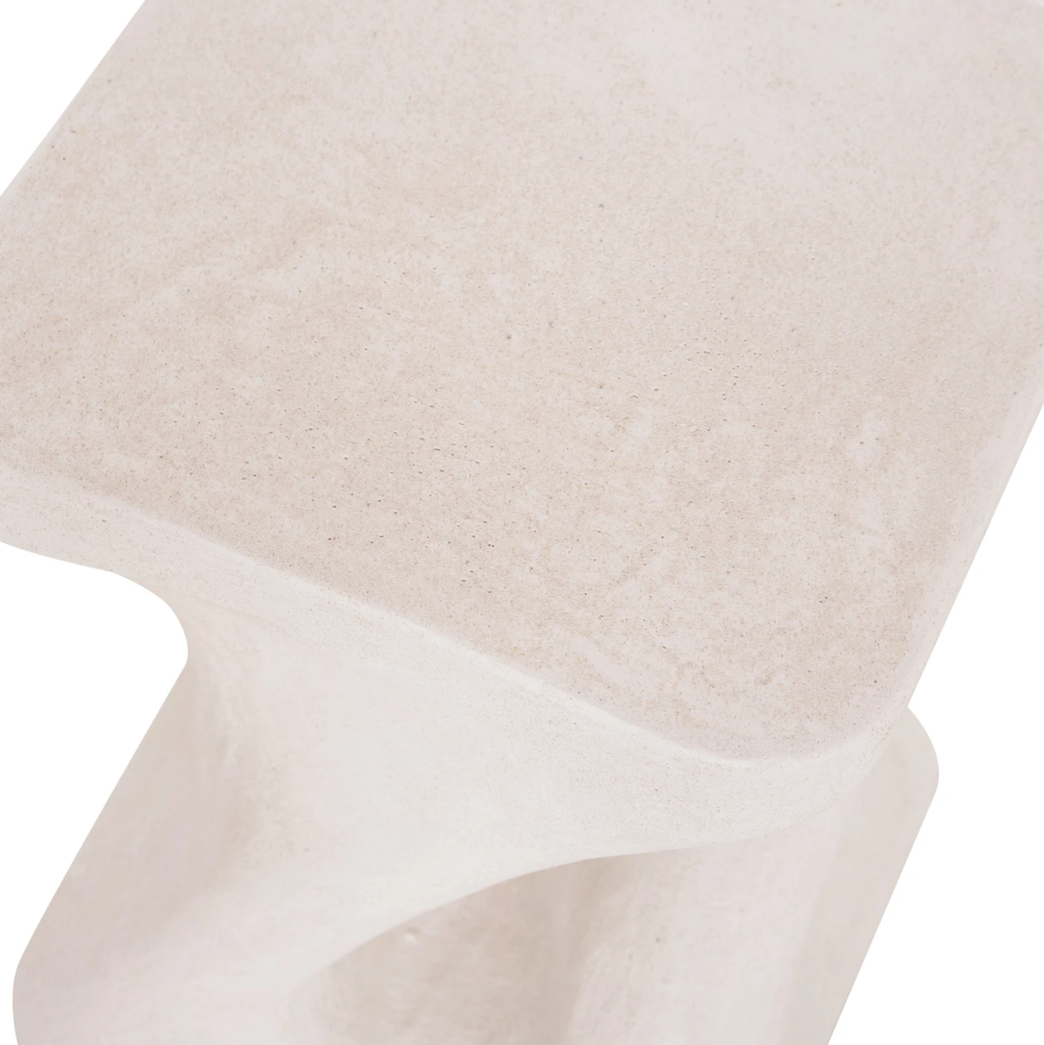Stool katror SANTORINI, polirezine, ngjyrë off-white, 30x30x45cm