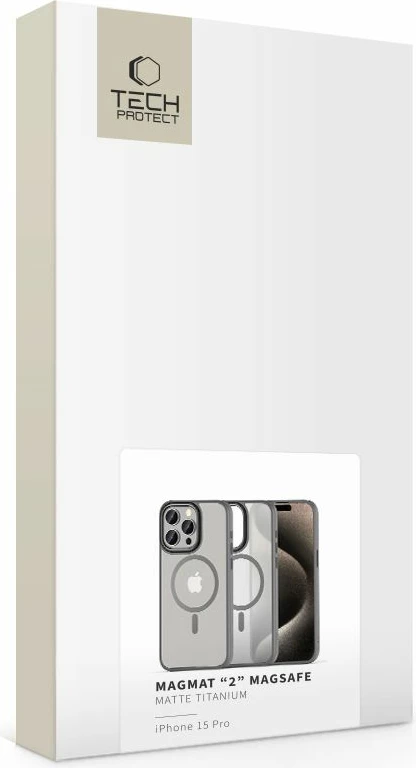 Mbështjellës Tech-Protect MagMat 2 për iPhone 15 Pro, MagSafe, titanium mat