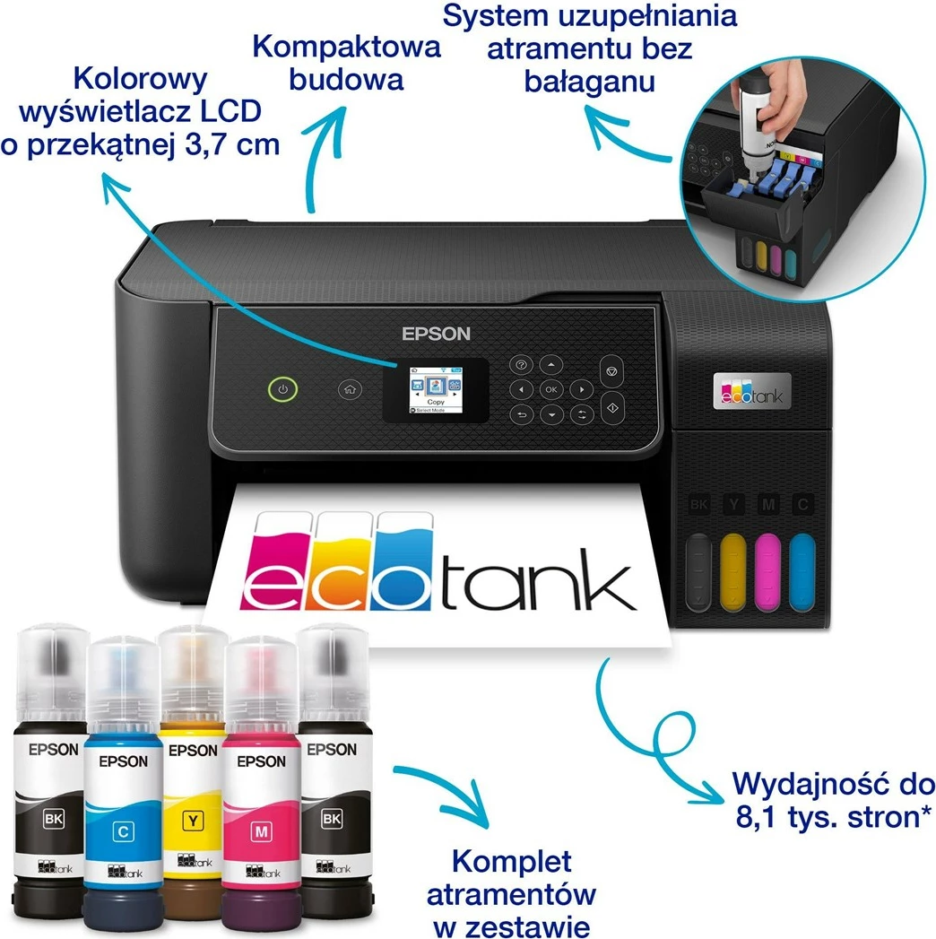 Printer multifunksional Epson EcoTank L3280, Inkjet, Wi-Fi, i zi