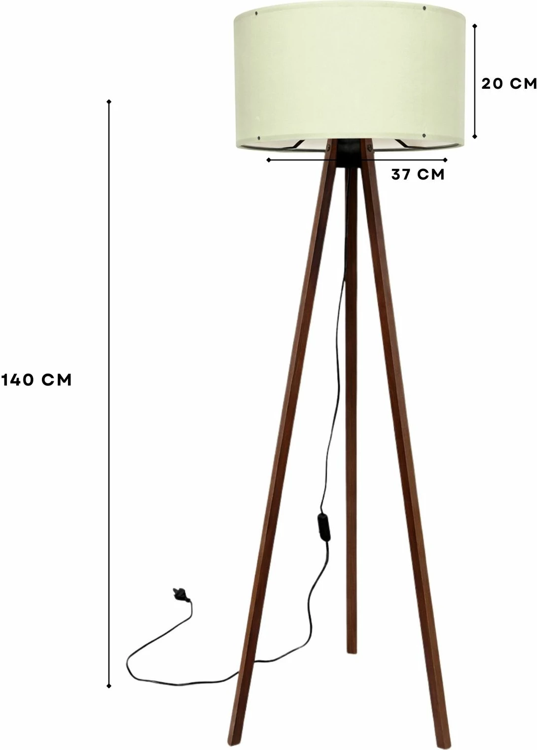 Llambë dyshemeje Opviq, AYD-1527, ecru dhe kafe, 38x140cm