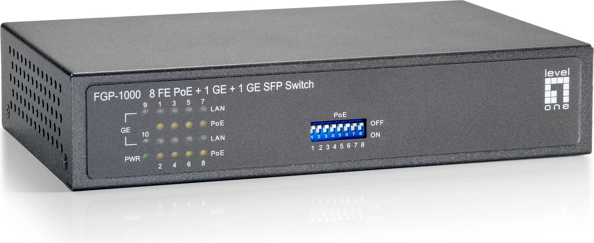 Switch LevelOne FGP-1000, 10-Port, PoE, Fast Ethernet, 90W