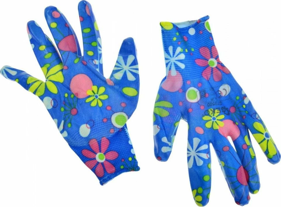 Doreza kopshti Geko G73505, nitrile, madhësi 8'' (M), blu